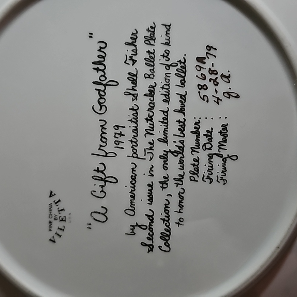 The Nutcracker A Gift from Godfather Art By Shell Fisher Collector Plate - Picture 4 of 7